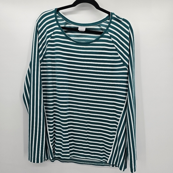 Chico's stripe mix ponte stripe jade top women's size xl new - Picture 1 of 6